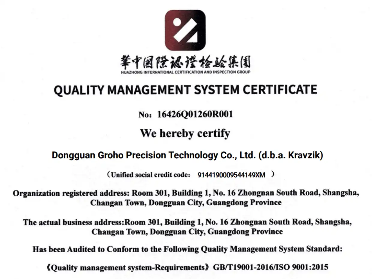 ISO 9001 certified
